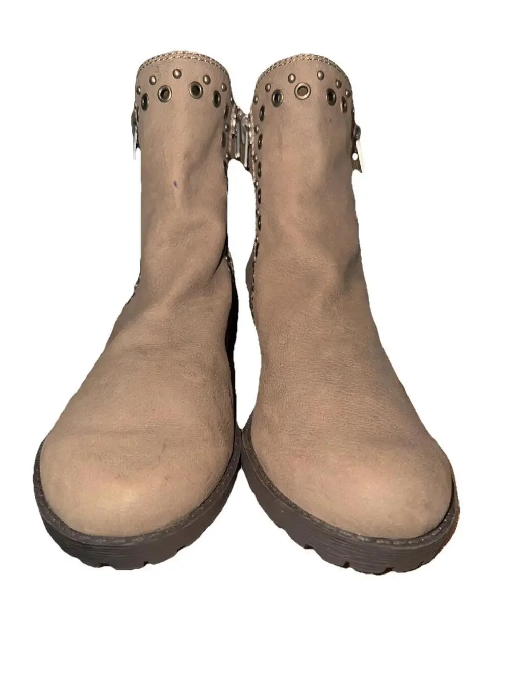 Lucky Brand Womens Hannie Ankle Bootie 6.5M brown Leather boho grunge biker